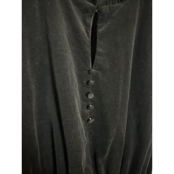 Draper James RSVP Black Corduroy Puff Sleeve Dress Tiered Wednesday Addams Goth - Picture 2 of 10